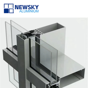 hig quality powder coating gray curtain wall aluminum profile